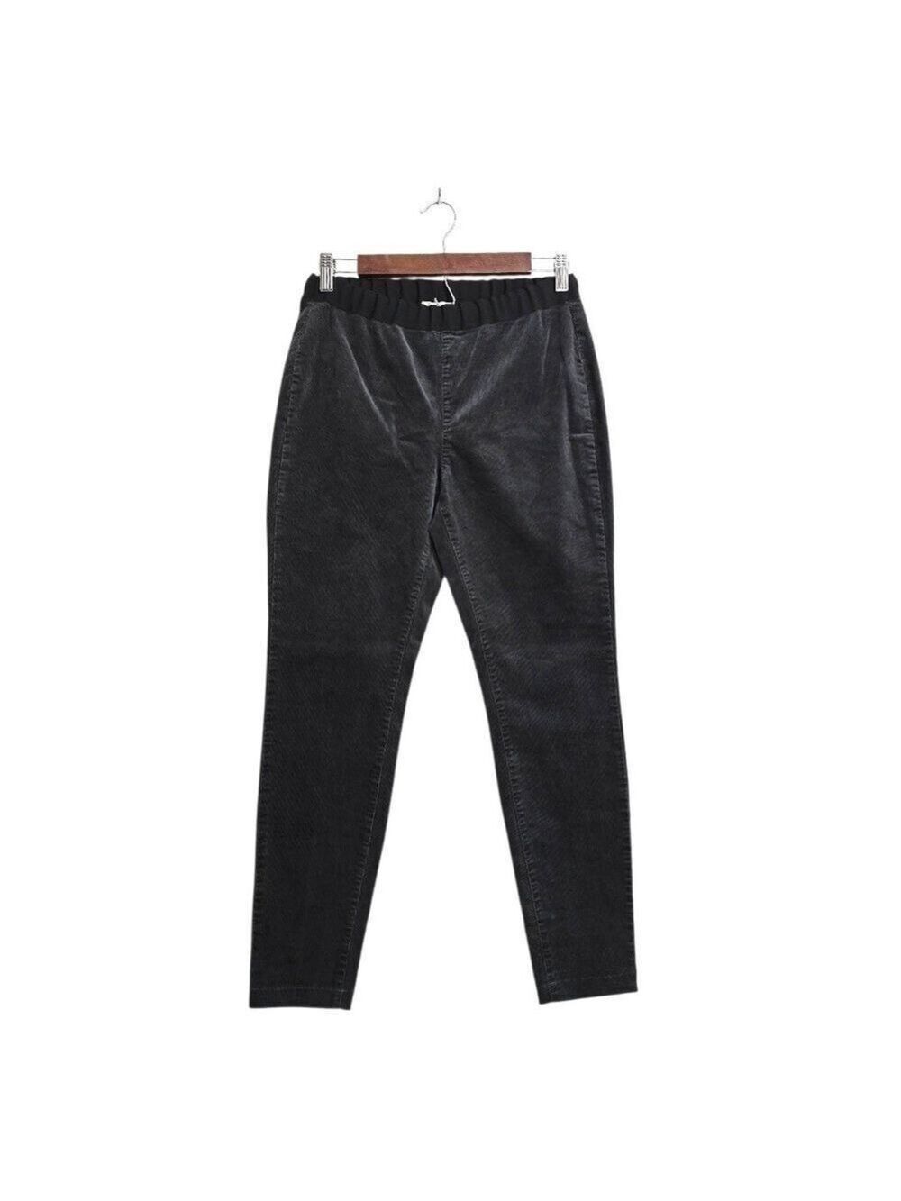 Eileen Fisher Gray Corduroy Mid-Rise Ankle Length Pull On Pants Sz S